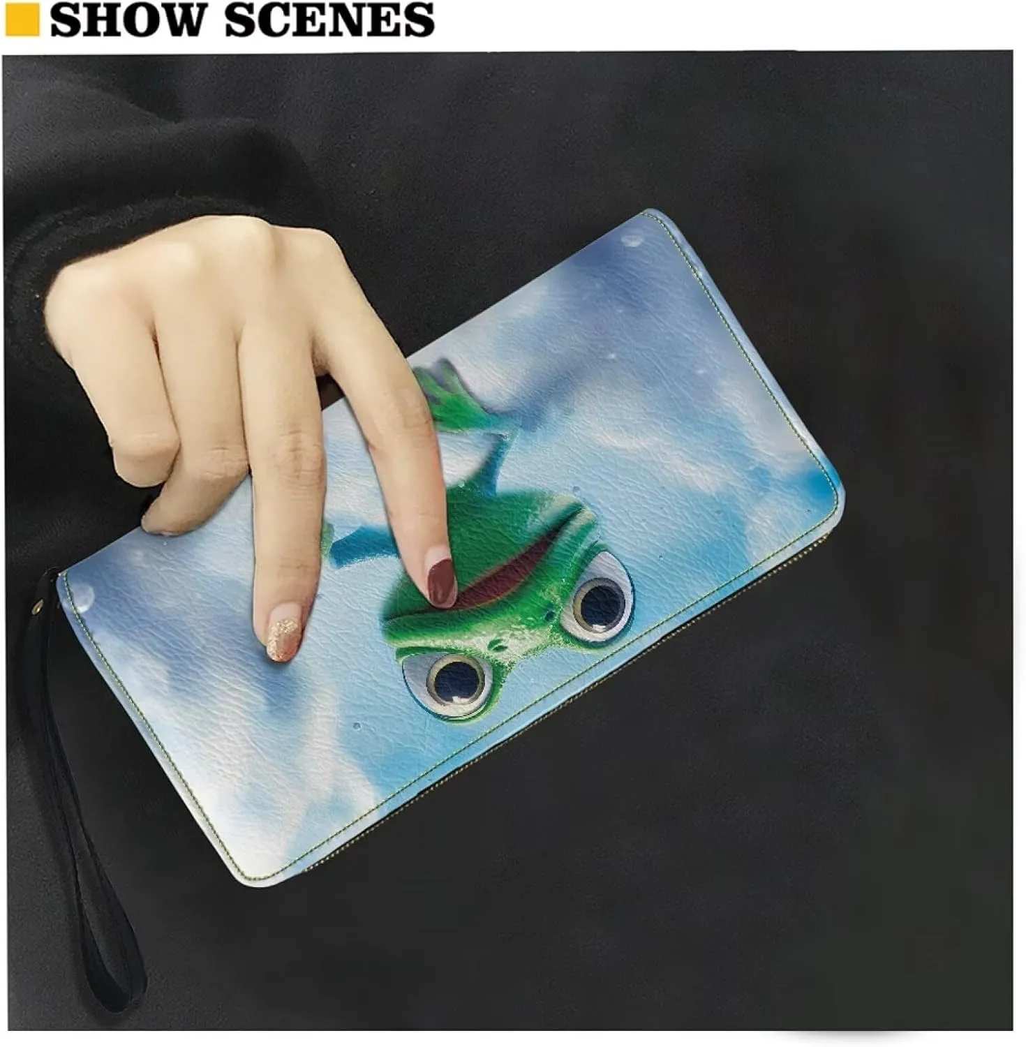 Mumeson 3D Frog Long Wallet Casual Travel Longoing Clutch Wallet Portable Cash Coin Cases Multi-functional Handbags Slim Cluth Leather PU Wallet for Girls