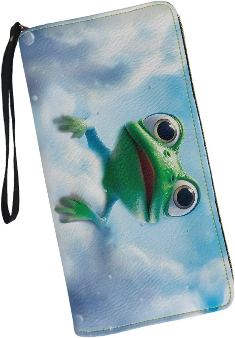 Mumeson 3D Frog Long Wallet Casual Travel Longoing Clutch Wallet Portable Cash Coin Cases Multi-functional Handbags Slim Cluth Leather PU Wallet for Girls
