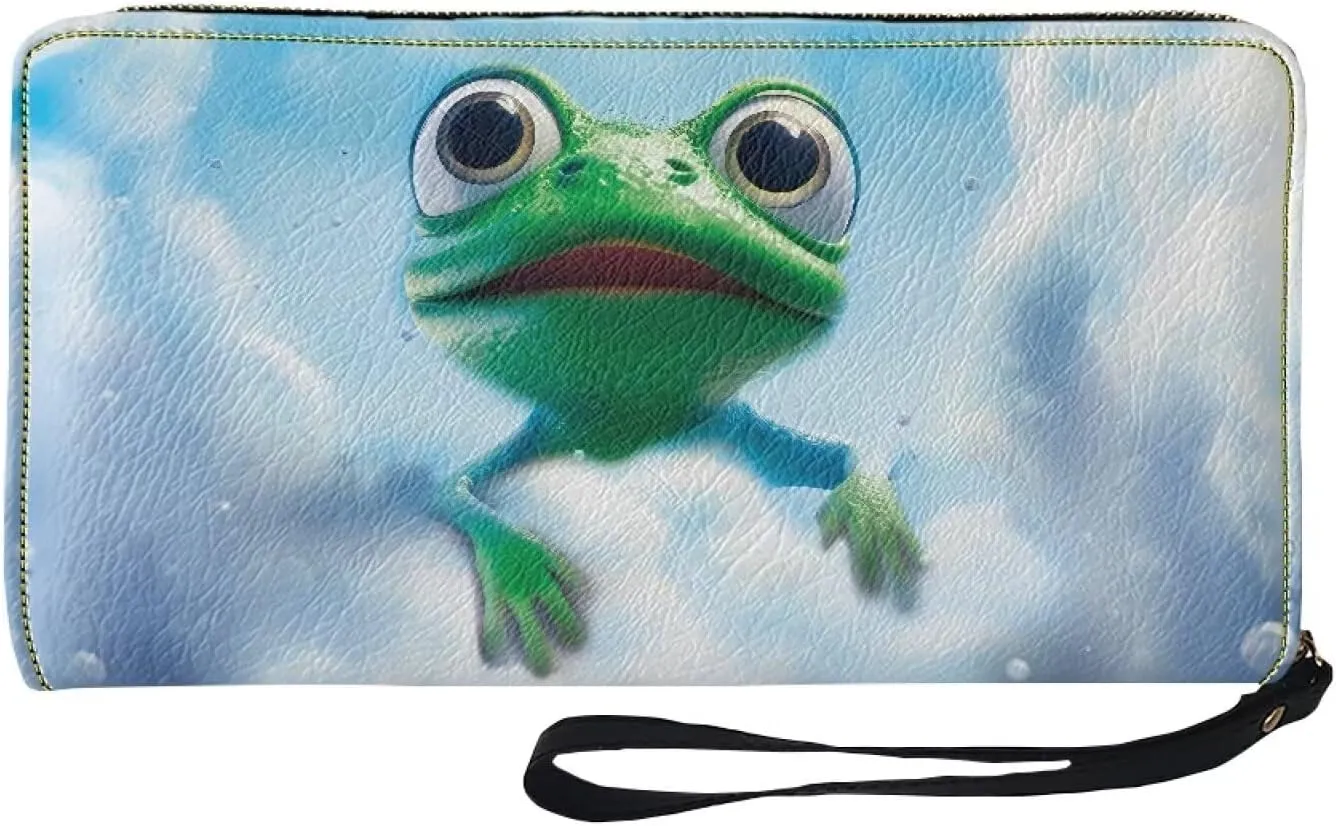 Mumeson 3D Frog Long Wallet Casual Travel Longoing Clutch Wallet Portable Cash Coin Cases Multi-functional Handbags Slim Cluth Leather PU Wallet for Girls