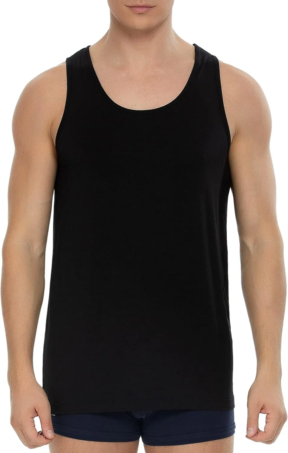 NACHILA Tank Top for Men-Viscose Made from Bamboo, Basic Undershirts 3 Pack Soft Tanks Sleeveless Shirts