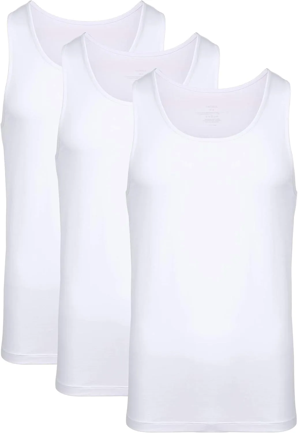NACHILA Tank Top for Men-Viscose Made from Bamboo, Basic Undershirts 3 Pack Soft Tanks Sleeveless Shirts