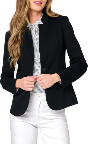 Notch Collar Blazer for Women - Dressy Casual Office Open Front Long Sleeve - Fashion Lined Knit Suit Jacket - (Sizes Vary)