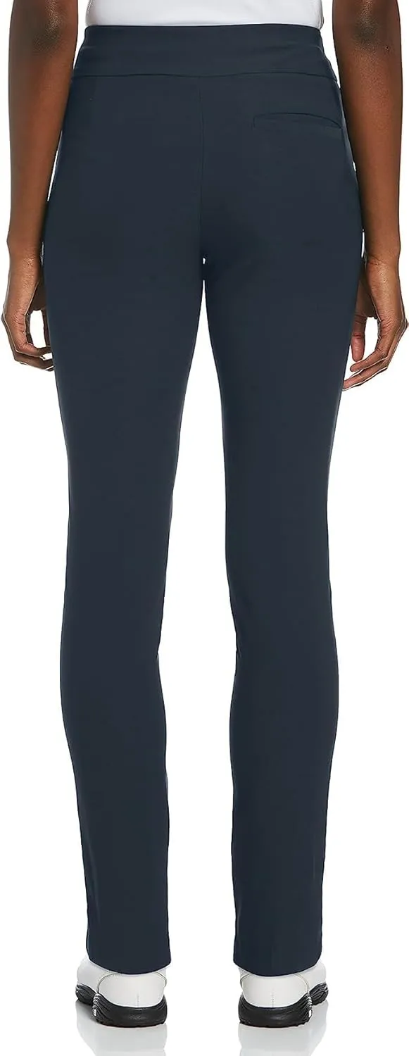 PGA TOUR Women's Stretch Golf Pants with Pull-on Waist, 31" & 32" Inseams, Tummy Control, Moisture-Wicking, Sun Protection