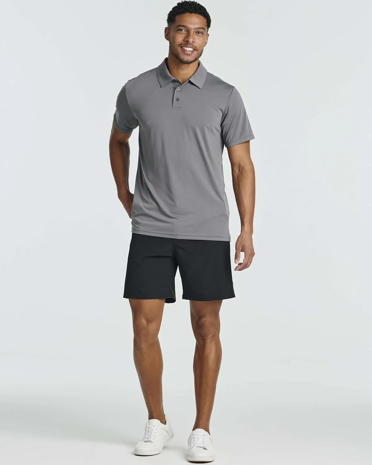 Real Essentials 3 Pack: Men's Dry-Fit Short Sleeve Polo Shirt - Performance Golf Moisture Wicking (Available in Big & Tall)