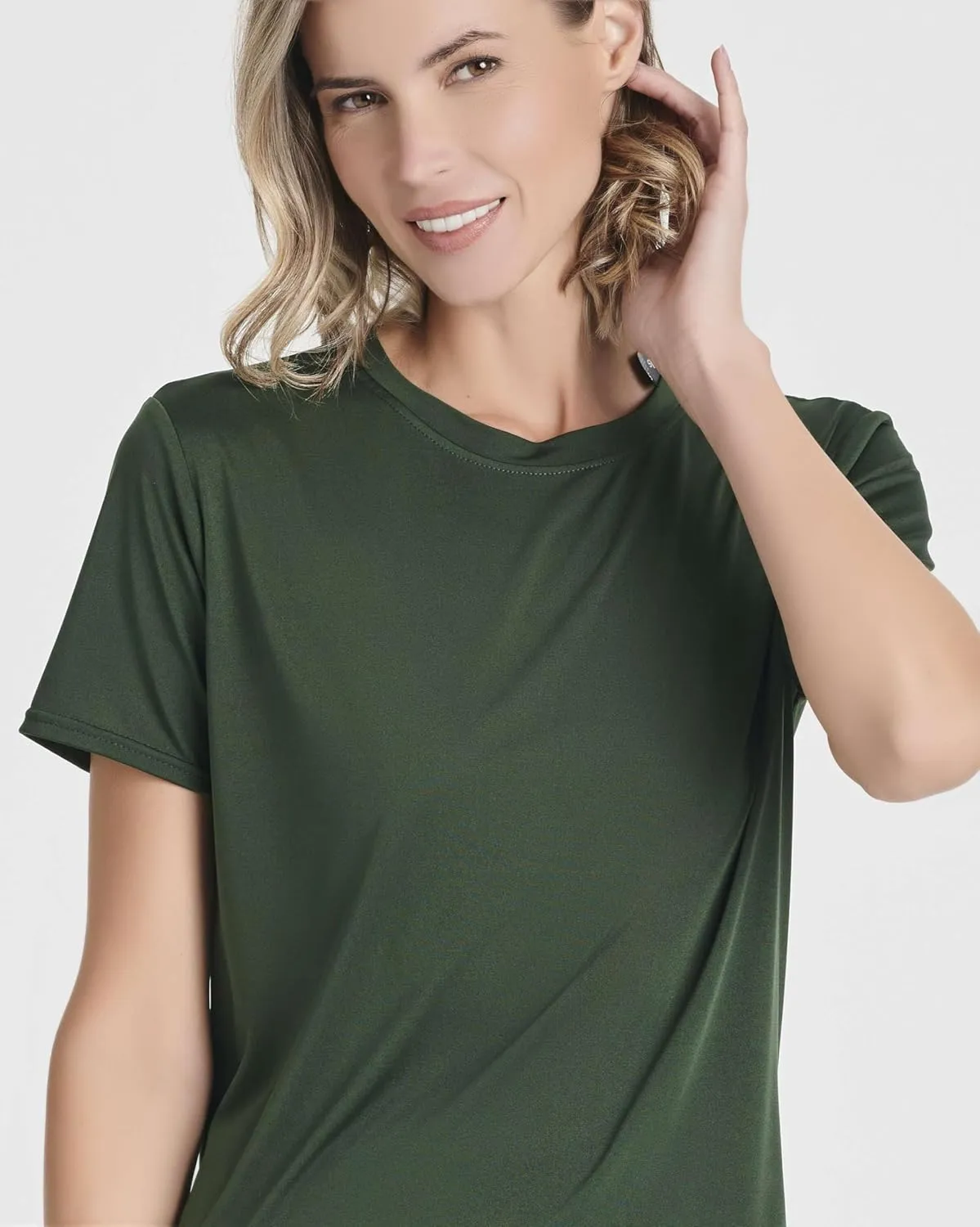 Real Essentials 5 Pack: Women's Short Sleeve Open Back Tie Back Dry-Fit T-Shirt Yoga Gym Workout Top