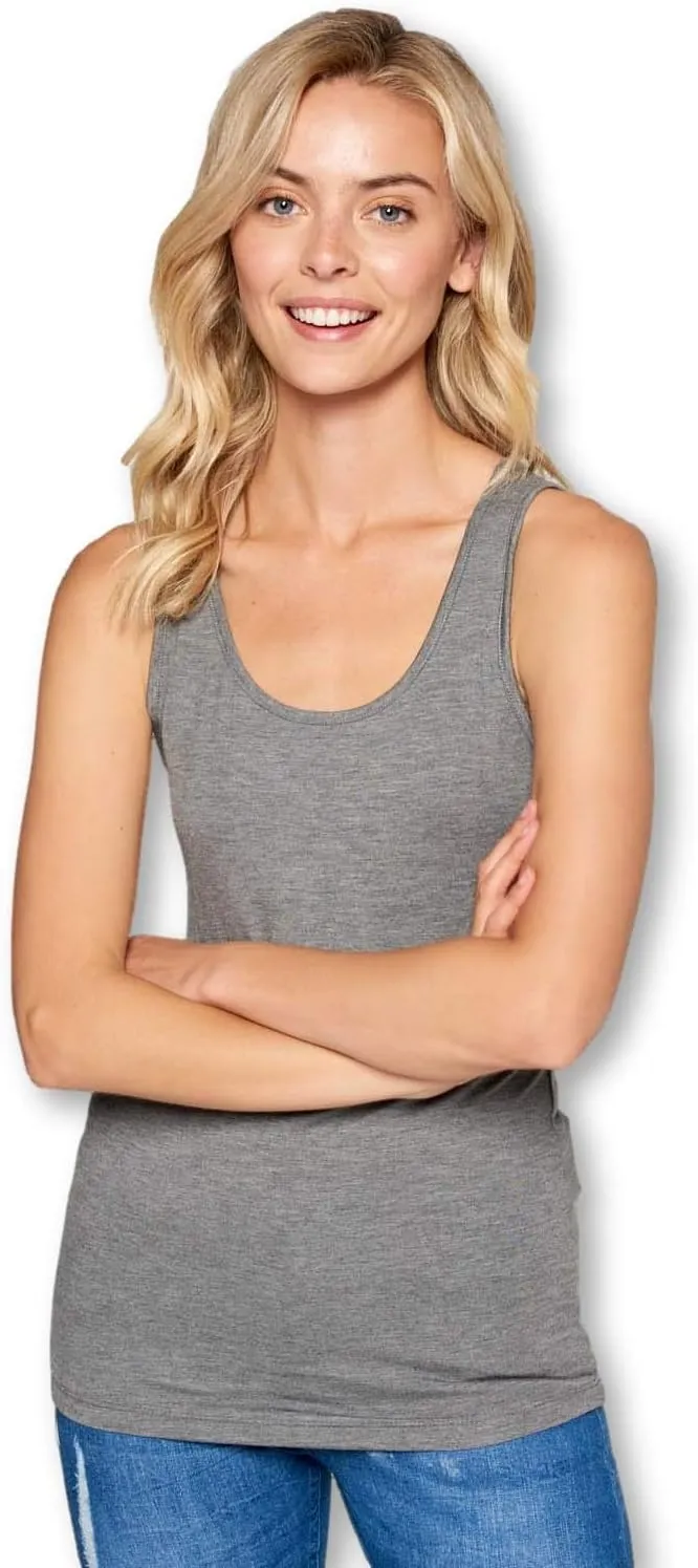 Solid Extra Soft Viscose Made from Bamboo Sleeveless Tank Top Undershirt for Women
