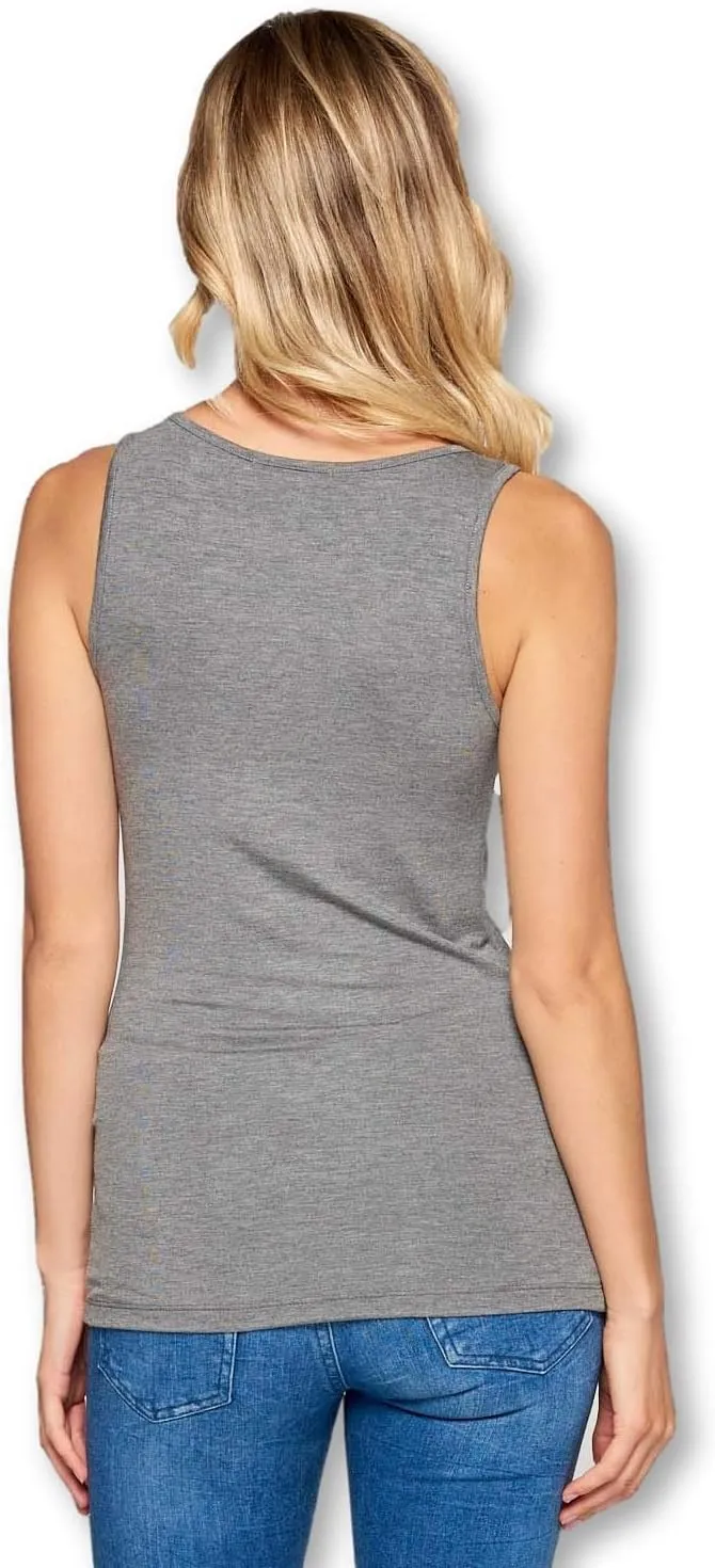 Solid Extra Soft Viscose Made from Bamboo Sleeveless Tank Top Undershirt for Women
