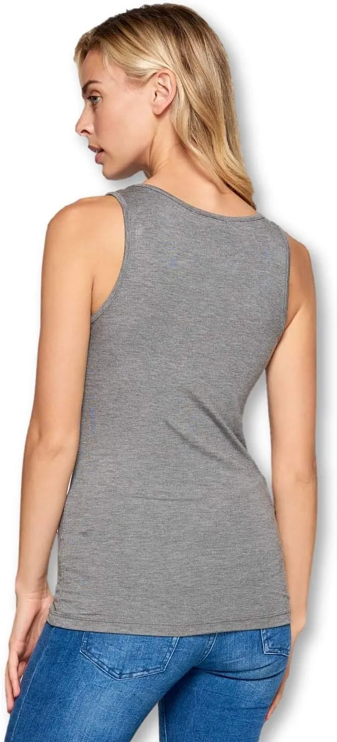 Solid Extra Soft Viscose Made from Bamboo Sleeveless Tank Top Undershirt for Women
