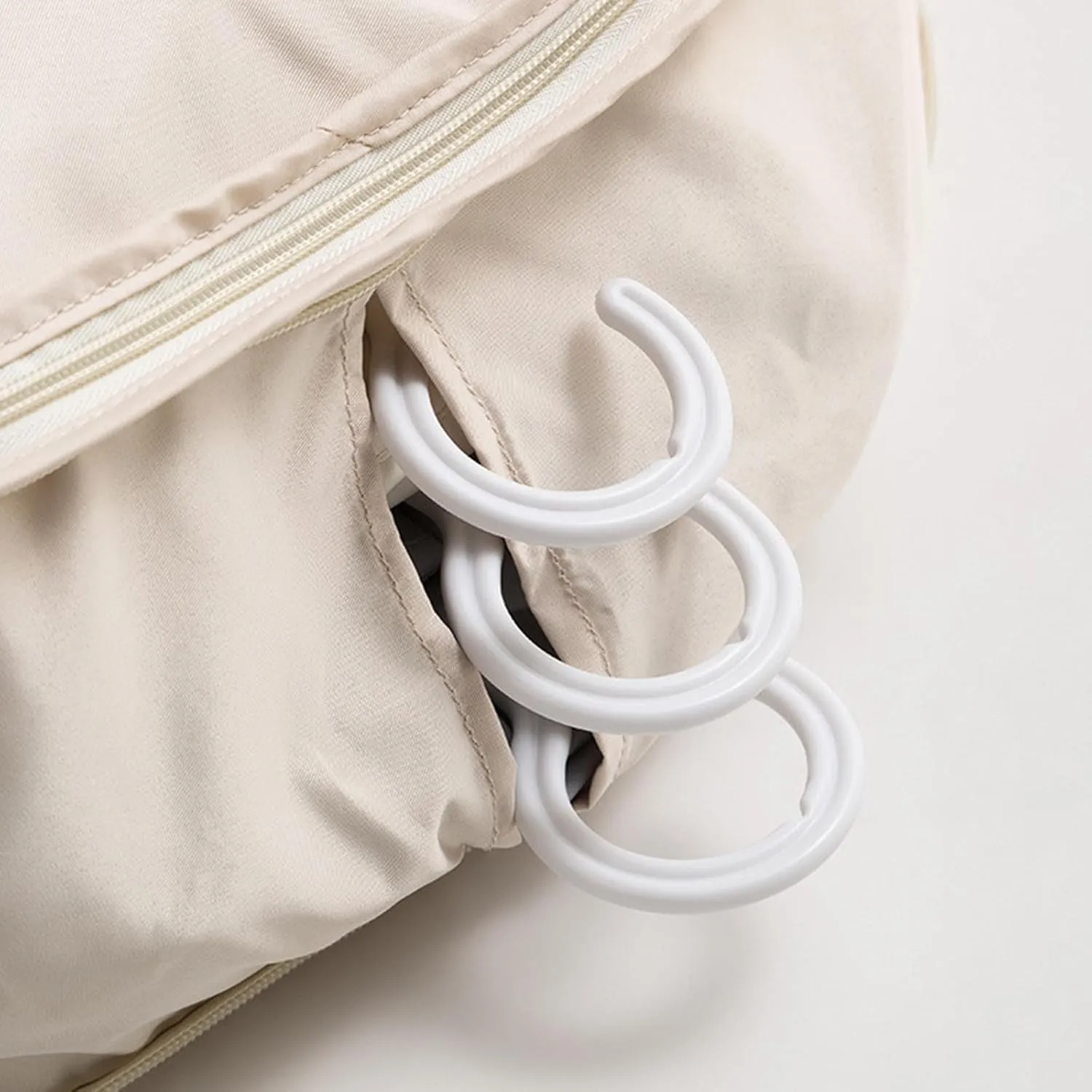 Space Saving Hanging Garment Bag, Space Saver Closet Organizers with Self Compression Zipper, Dust Cover Clothes Bags for Down Coat (C:51.18 * 22.83 * 5.9in, White)
