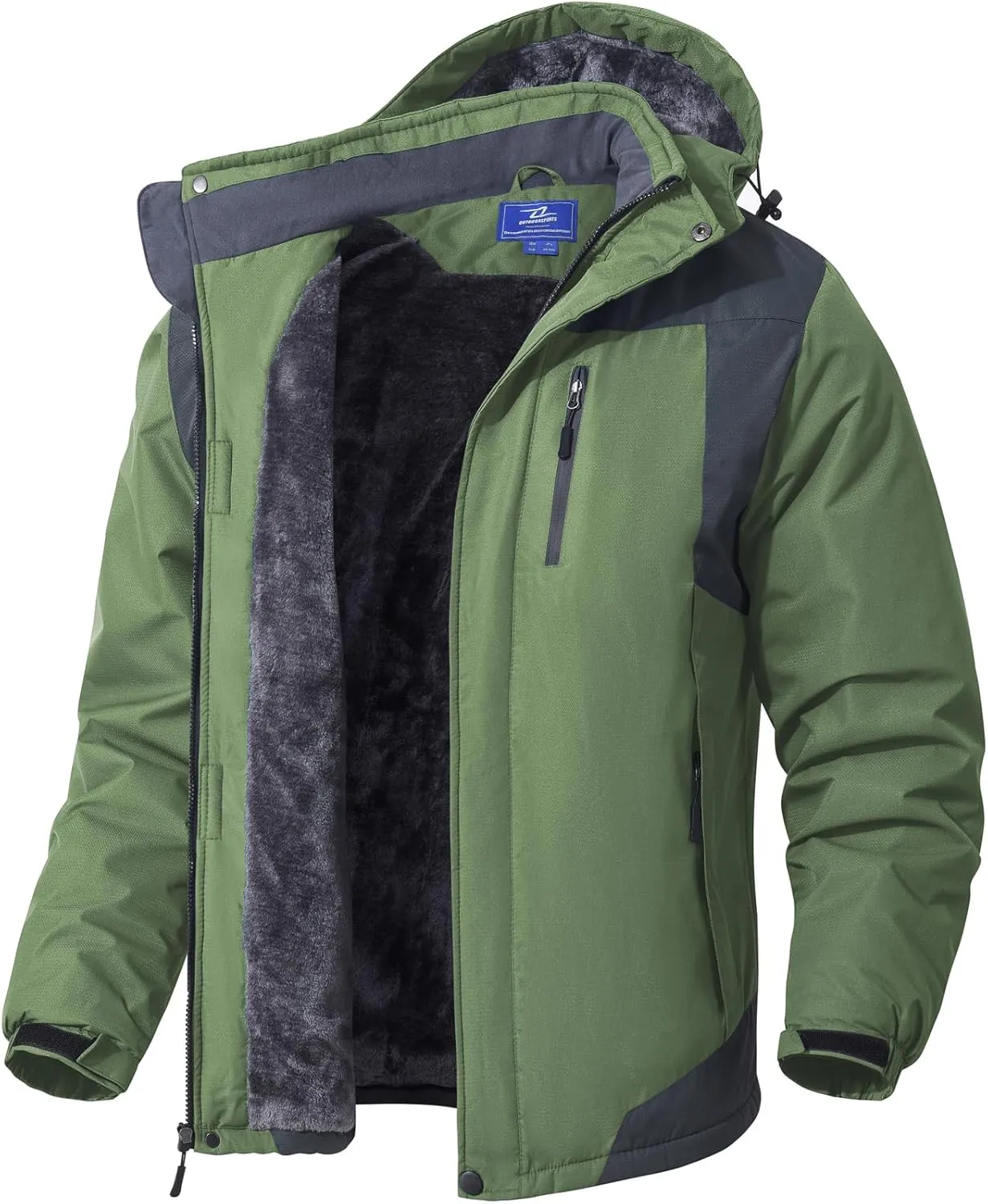 SPOSULEI Mens Skiing Jackets with Hoode Snowboarding Waterproof Fleece Liner Coats Windproof Winter Raincoat Multi Pockets