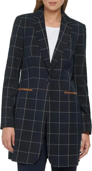Tommy Hilfiger Womens Notched Blazer Jacket