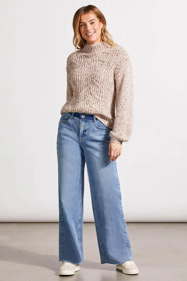Tribal Oversized Funnel Neck Sweater