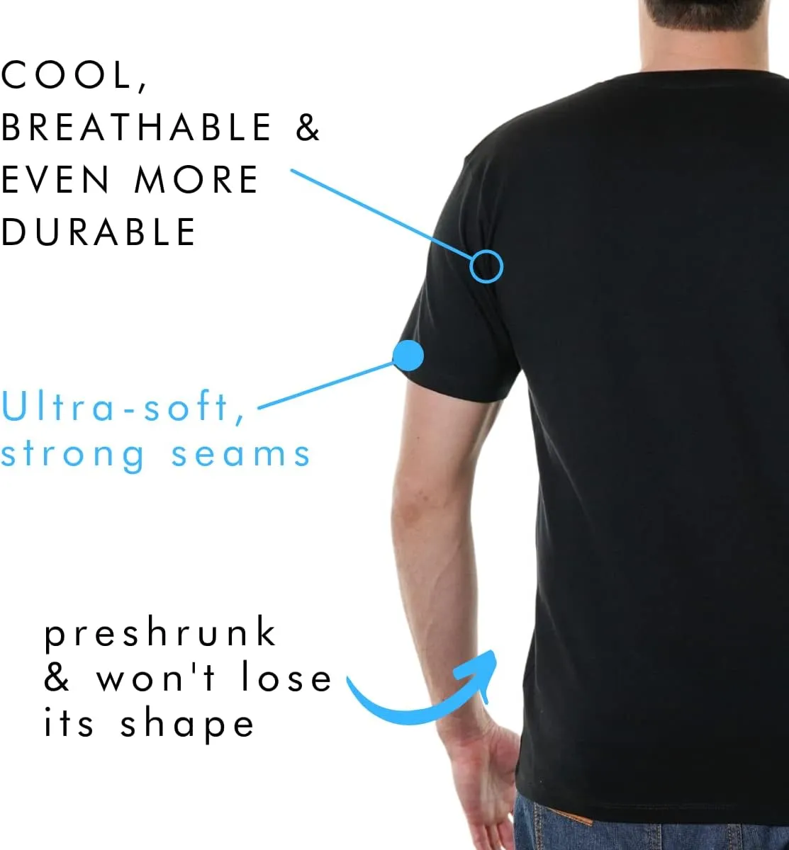 V-Neck 100% Certified Organic Cotton, Soft T-Shirts for Men