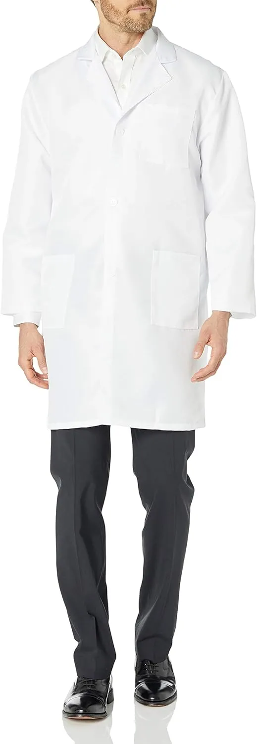 VOGRYE Professional Lab Coat for Men Women Long Sleeve, White, Unisex