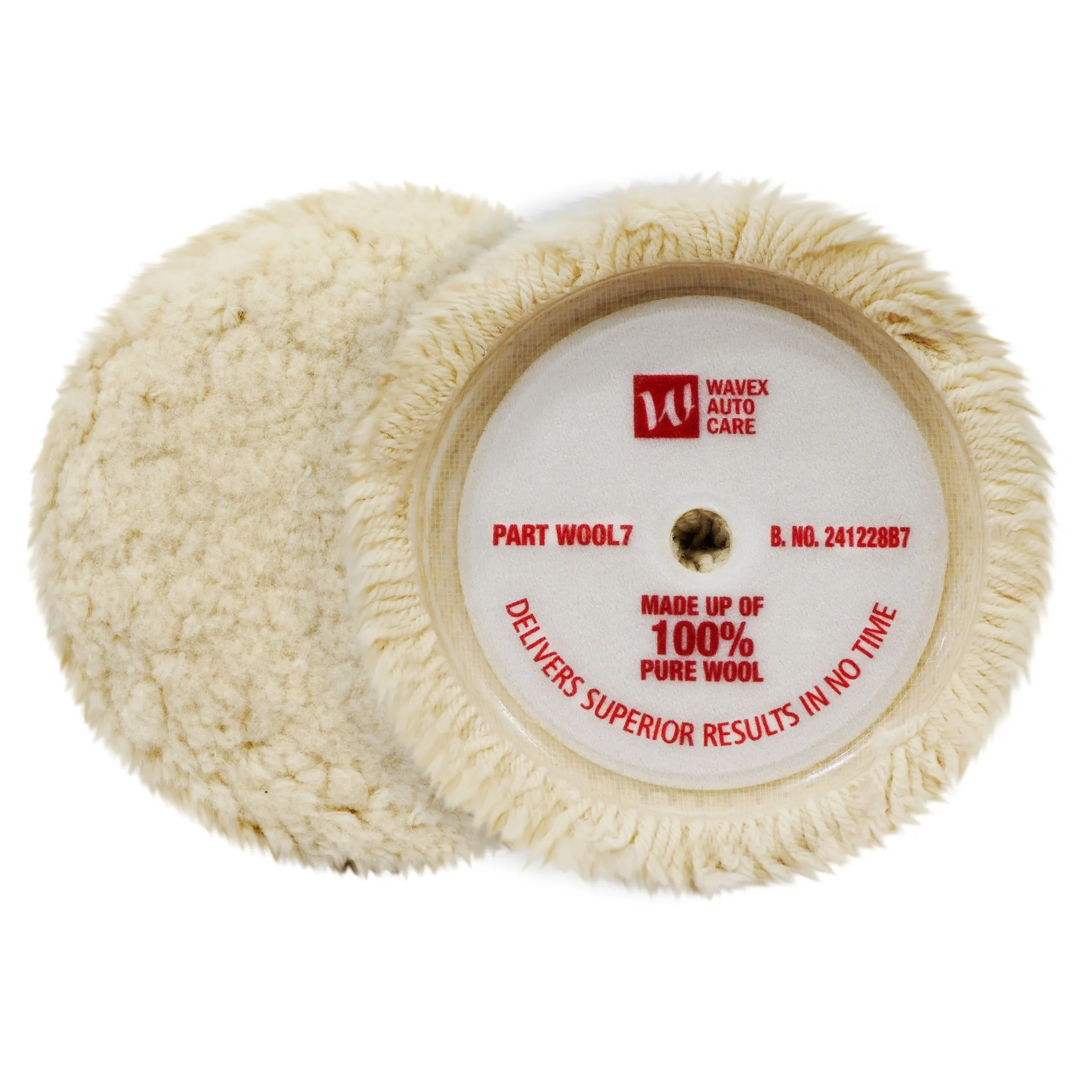 Wavex Wool Polishing Pad 7 Inch | 100% Pure Wool Cutting Pad for Rotary Polishers | Heavy Cut for Oxidation, Scratches, Swirl Marks | Compatible with Compounds, Polishes and Cleaners
