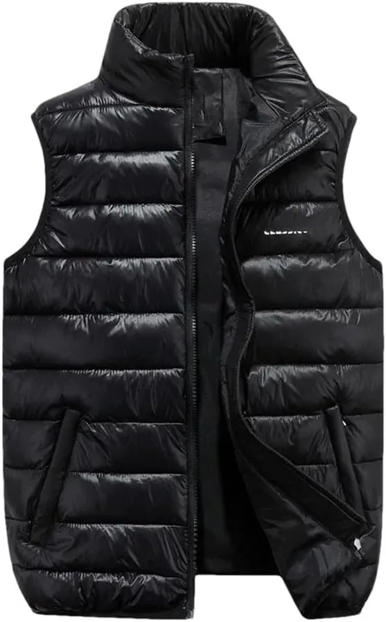 Winter Men Cotton Padded Vest Golf Warm Lightweight Sleeveless Jackets Male Coat Work Waistcoat