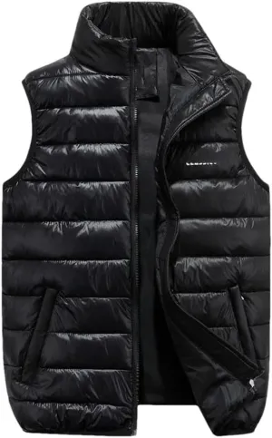 Winter Men Cotton Padded Vest Golf Warm Lightweight Sleeveless Jackets Male Coat Work Waistcoat