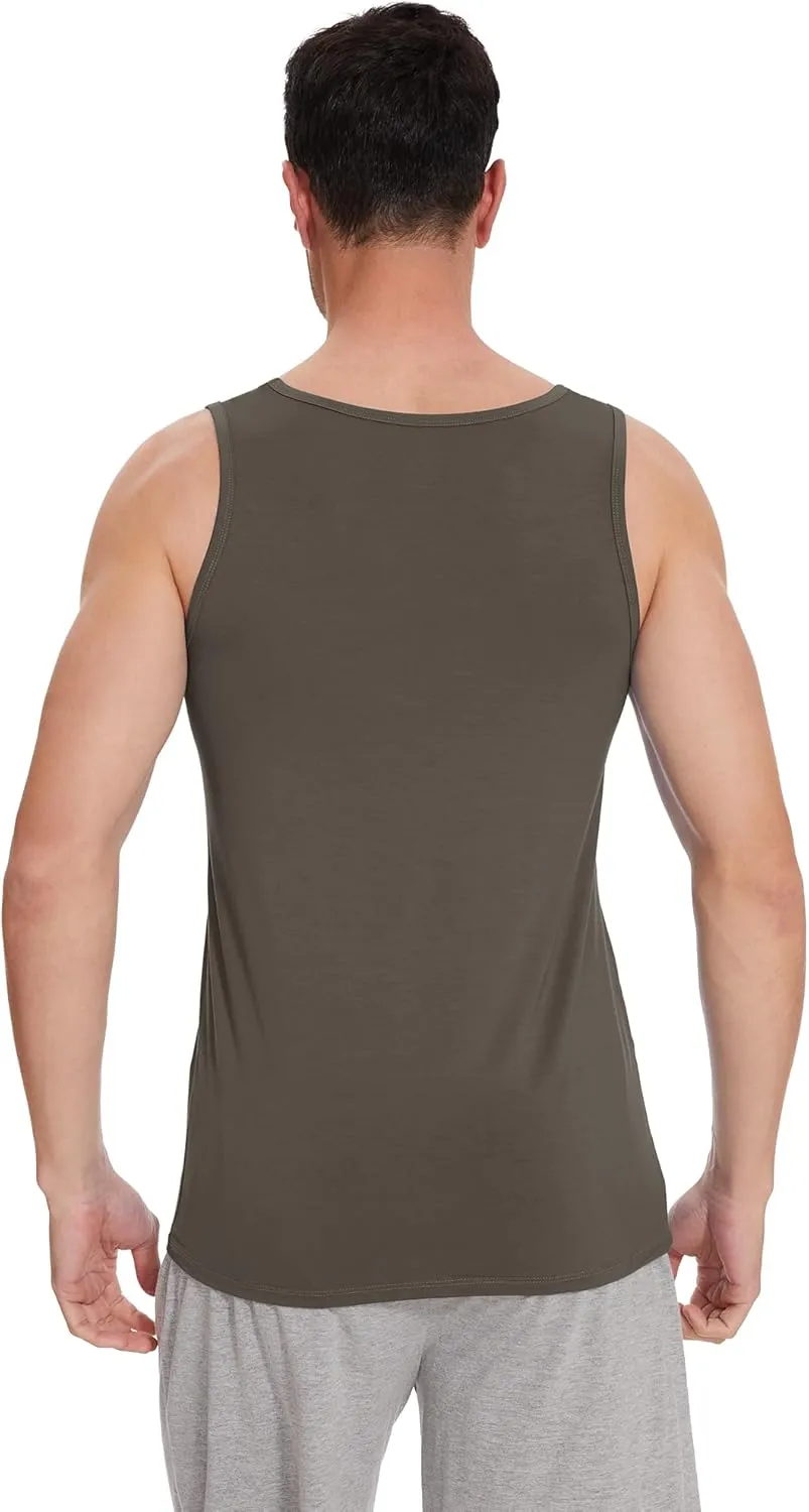 WiWi Viscose from Bamboo Men's Tank T-Shirt Soft Crewneck Undershirts Moisture Wicking Sleeveless Tanks Undershirt S-XXL