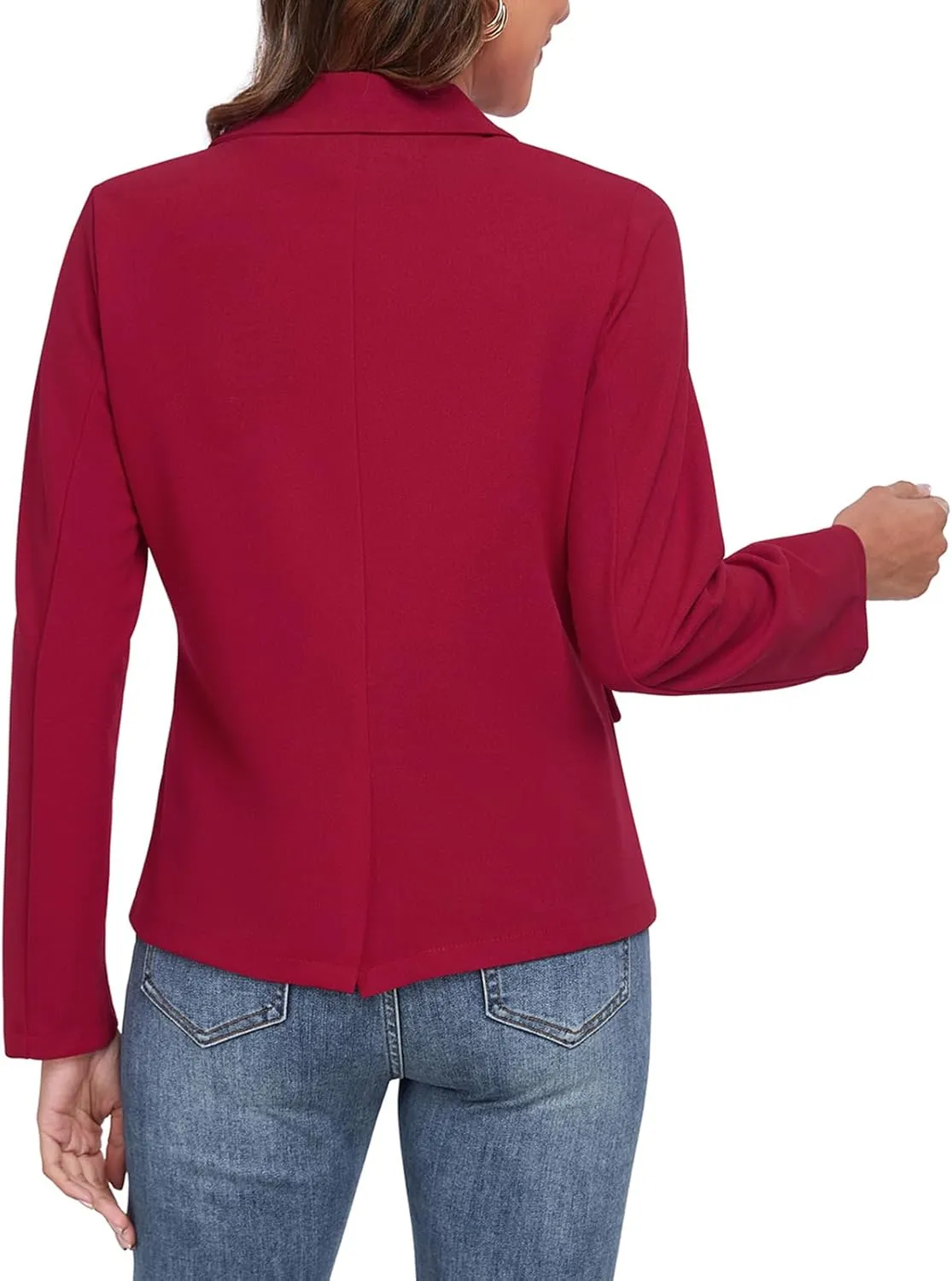 Womens Blazer Casual Long Sleeve Button Notch Lapel Work Office Business Blazers Jackets with Pockets
