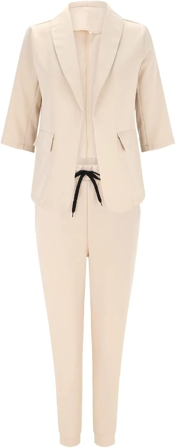Womens Suits 2 Piece Set Business Casual Trendy Outfits Blazer Work Office Jackets and Pencil Pants Dressy Solid Suit