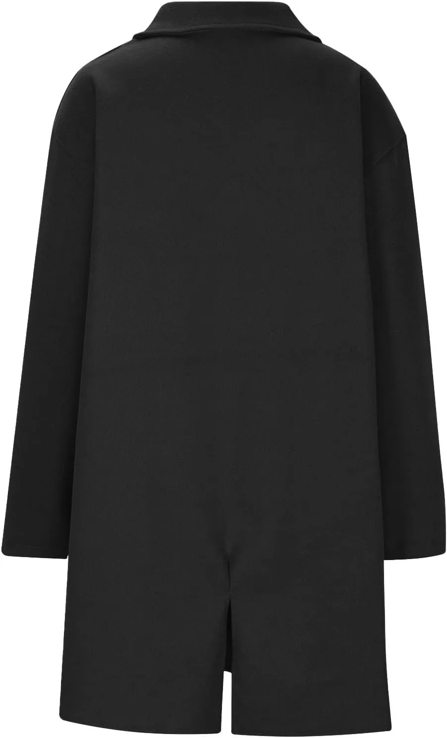 Wool Trench Coat Women Double Breasted Mid Long Coats Jacket Notch Collar Loose Fit Jackets Winter Peacoat with Pocket