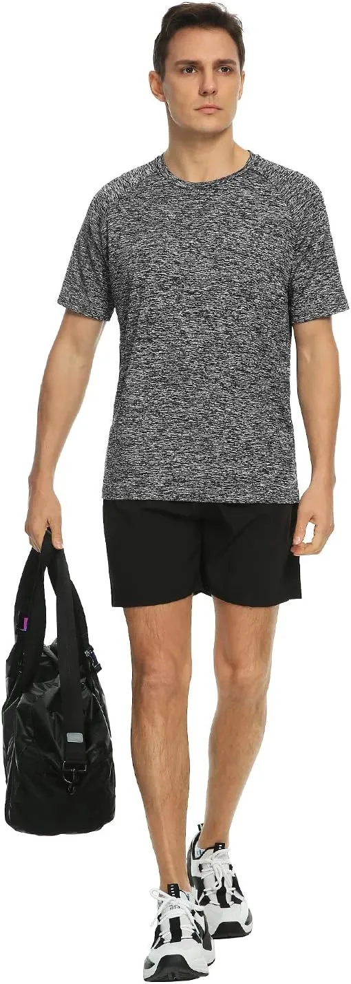Xelky 4-5 Pack Men's Dry Fit T Shirt Moisture Wicking Athletic Tees Exercise Fitness Activewear Short Sleeves Gym Workout Top
