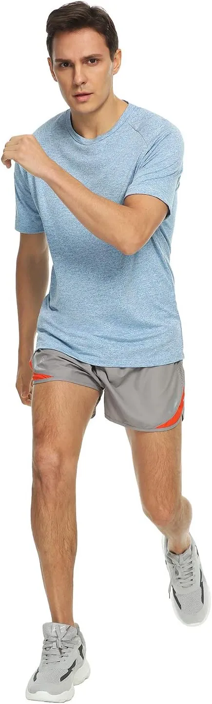 Xelky 4-5 Pack Men's Dry Fit T Shirt Moisture Wicking Athletic Tees Exercise Fitness Activewear Short Sleeves Gym Workout Top