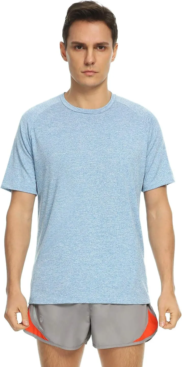 Xelky 4-5 Pack Men's Dry Fit T Shirt Moisture Wicking Athletic Tees Exercise Fitness Activewear Short Sleeves Gym Workout Top
