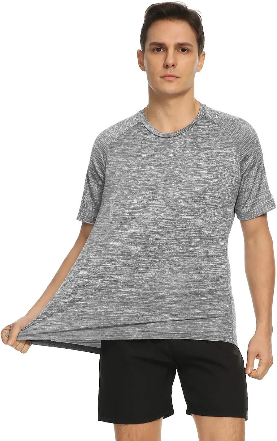 Xelky 4-5 Pack Men's Dry Fit T Shirt Moisture Wicking Athletic Tees Exercise Fitness Activewear Short Sleeves Gym Workout Top