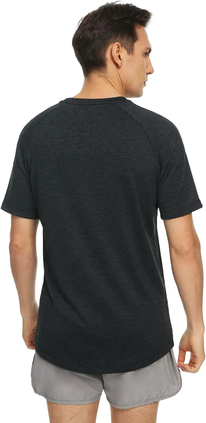 Xelky 4-5 Pack Men's Dry Fit T Shirt Moisture Wicking Athletic Tees Exercise Fitness Activewear Short Sleeves Gym Workout Top