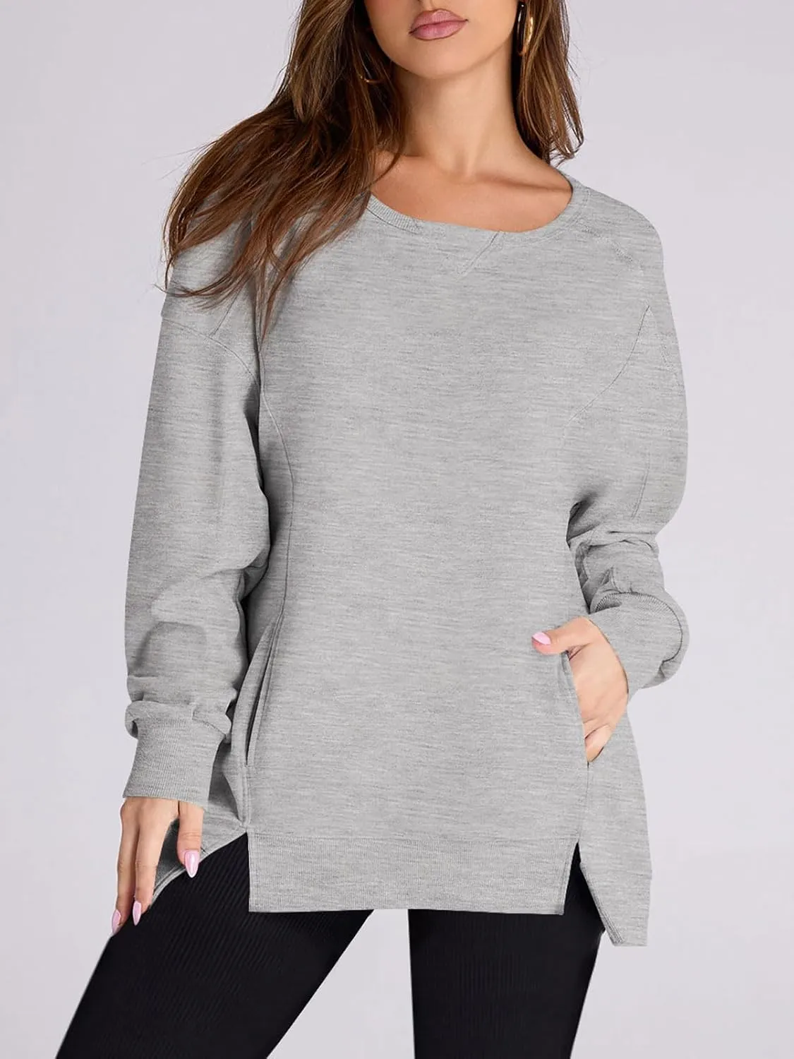 Yousify Womens Oversized Sweatshirts Crewneck Long Sleeve Pullover Tops Spring Sweaters 2025Y2K Clothes with Pockets