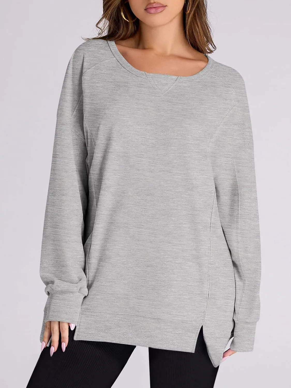 Yousify Womens Oversized Sweatshirts Crewneck Long Sleeve Pullover Tops Spring Sweaters 2025Y2K Clothes with Pockets
