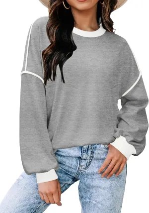 Zeagoo Women Loose Sweatshirts Pullover Tops Long Sleeve Shirt Casual Fall Outfits Y2K Clothes 2024